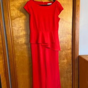 Shelby & Palmer Size 14 Red Peplum Jumpsuit